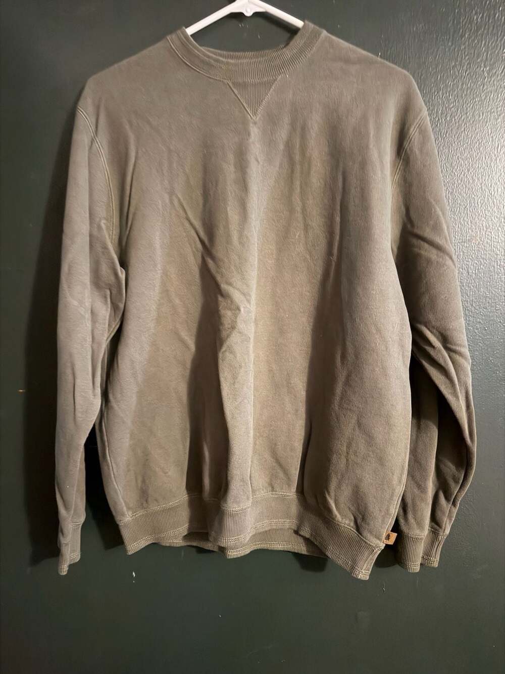 Roundtree & Yorke Outdoors Men's Cotton Blend Fleece Crewneck Sweatshirt Olive G